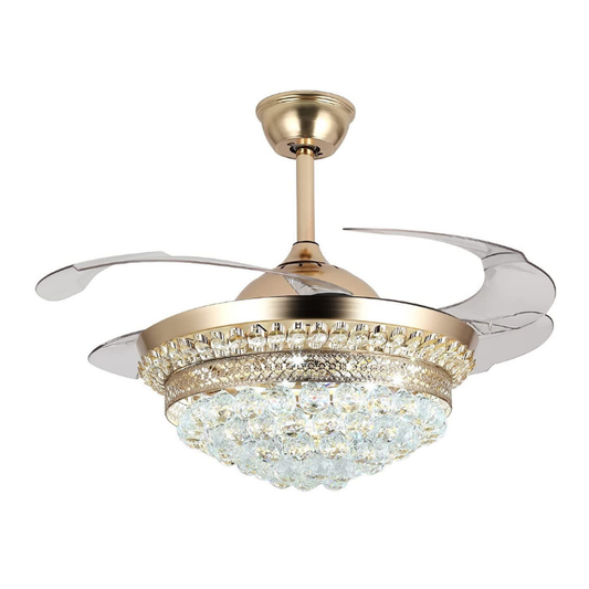 Premium chandelier fan with retractable blades