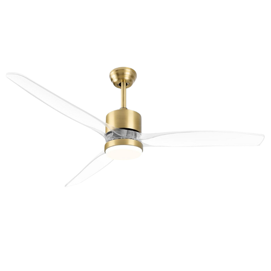 Rupelo 52-Inch Ceiling Fan with Transparent Blades and Dimmable LED