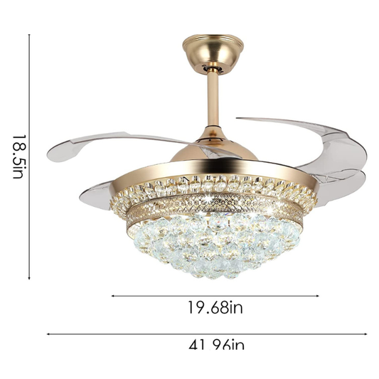 Premium chandelier fan with retractable blades