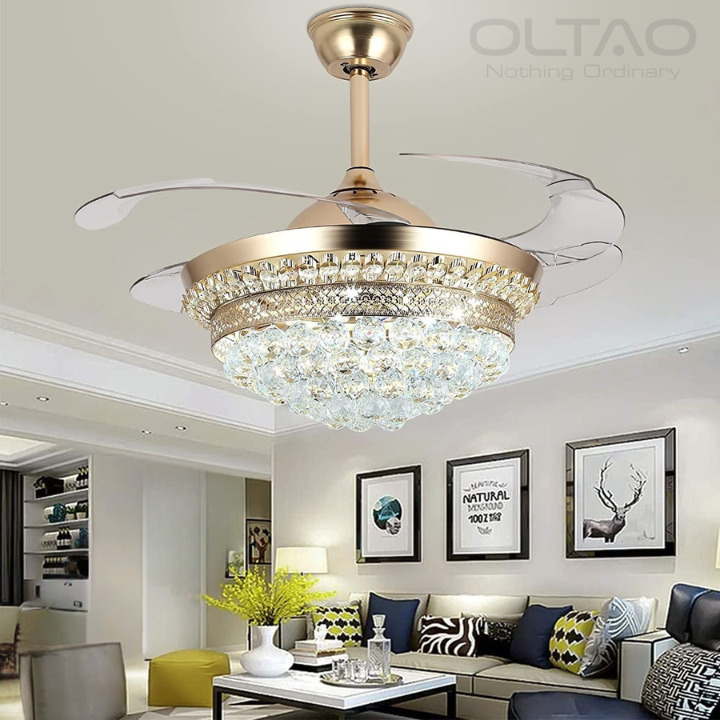 Premium chandelier fan with retractable blades